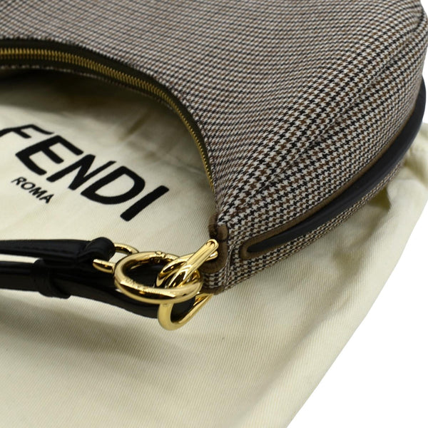 FENDI FendiGraphy Wool Fabric Hobo Bag Brown