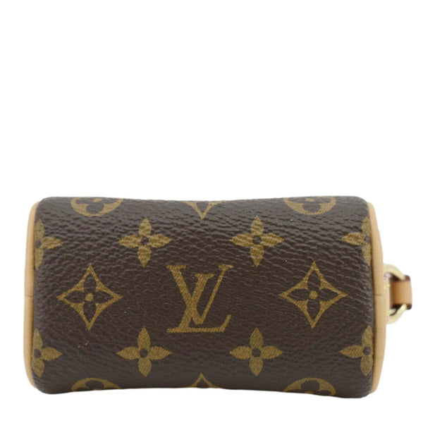 LOUIS VUITTON Speedy Charm Monogram Canvas Satchel Bag Brown