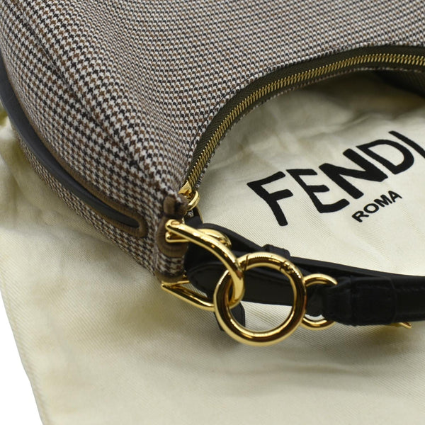 FENDI FendiGraphy Wool Fabric Hobo Bag Brown