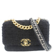 CHANEL 19 Flap Medium Tweed Shoulder Bag Black