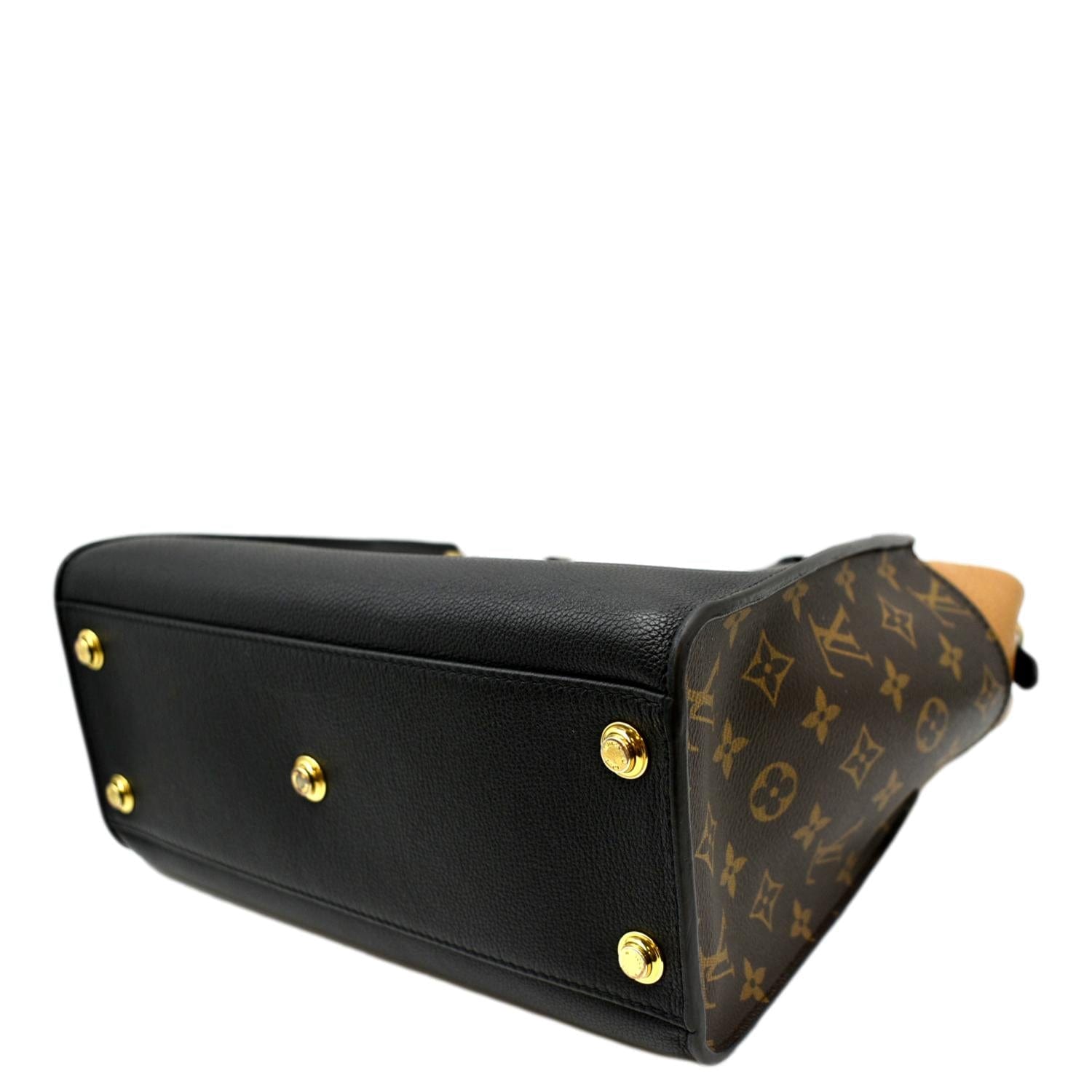 Louis Vuitton Black and Tan Calfskin And Monogram Canvas On My Side MM For  Sale at 1stDibs