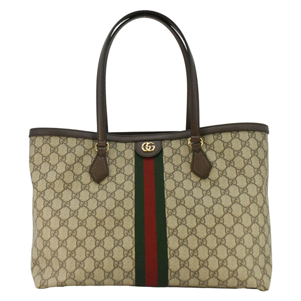 GUCCI Ophidia Medium GG Supreme Canvas Tote Bag Beige 631685