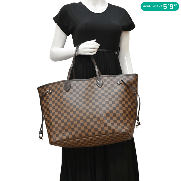 LOUIS VUITTON Neverfull GM Damier Ebene Tote Shoulder Bag Brown