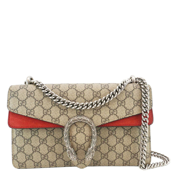 GUCCI Dionysus Small GG Supreme Canvas Shoulder Bag Beige 400249