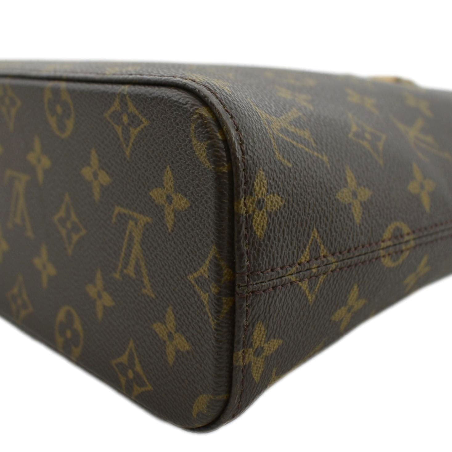Louis Vuitton Luco Monogram Tote Brown Shoulder Bag Purse Zip