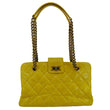 CHANEL Reissue Glazed Quilted Leather Tote Shoulder Bag Yellow