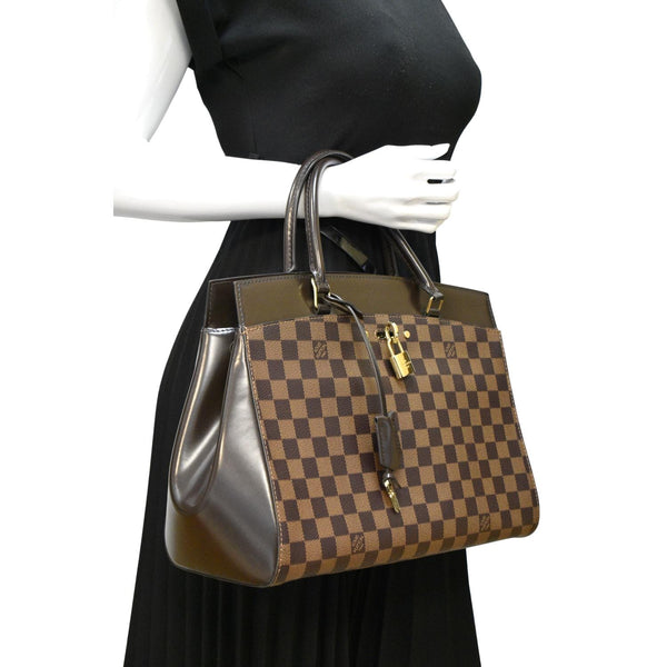 LOUIS VUITTON Rivoli MM Damier Ebene Shoulder Bag Brown