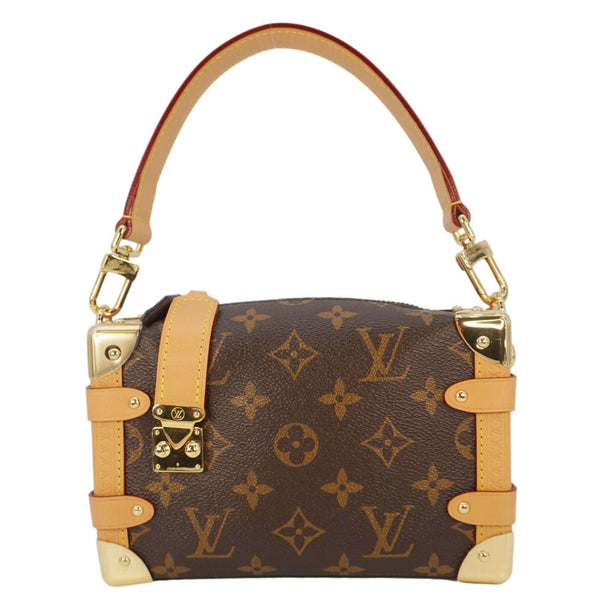 LOUIS VUITTON Side Trunk PM Monogram Canvas Tote Shoulder Bag Brown