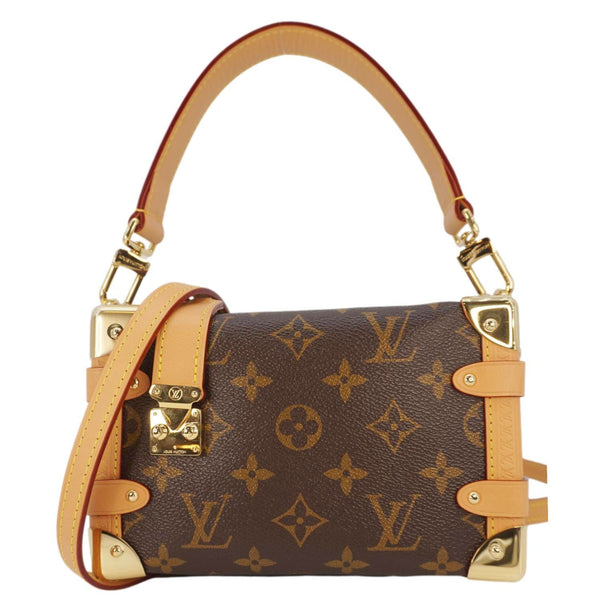 LOUIS VUITTON Side Trunk PM Monogram Canvas Tote Shoulder Bag Brown