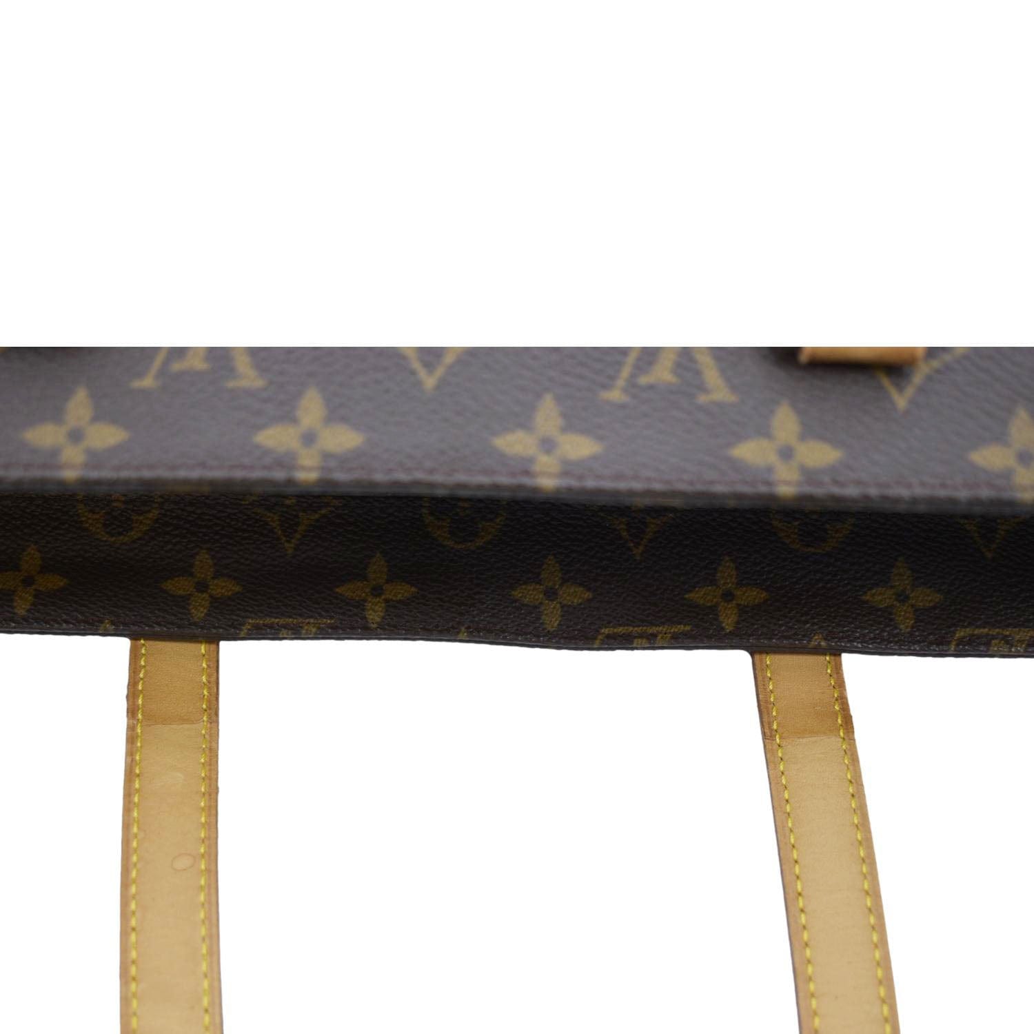 Authentic Louis Vuitton Luco Monogram Shoulder Tote Bag Brown Leather  M51155