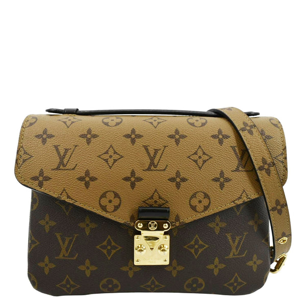 LOUIS VUITTON Metis Pochette Reverse Monogram Canvas Crossbody Bag Brown