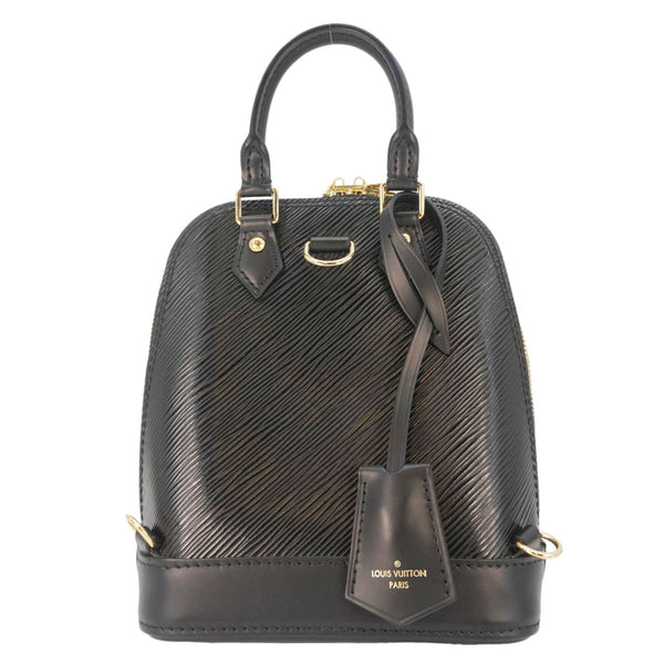 LOUIS VUITTON Alma Epi Leather Backpack Black