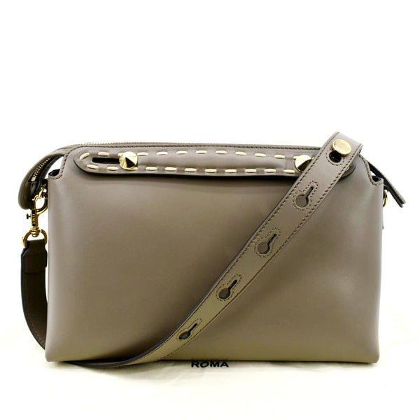 FENDI By The Way Medium Roma Leather Python Printed Elaphe Boston Bag Grey