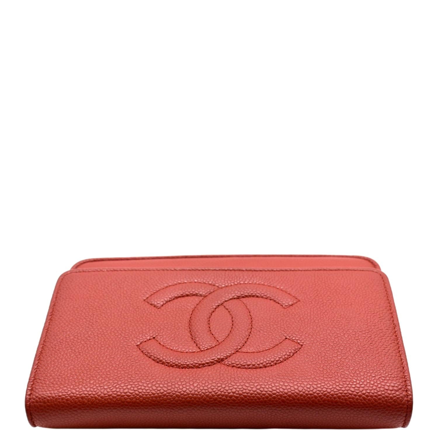 New Chanel Orange Patent Caviar Timeless Classic WOC Wallet on