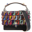 FENDI Fun Fair Kan I Vitello Liberty Leather Shoulder Bag Black