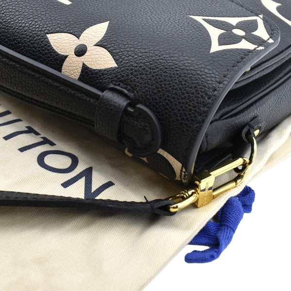 LOUIS VUITTON Metis Pochette Bicolor Empreinte Leather Crossbody Bag Black