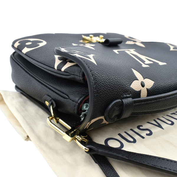 LOUIS VUITTON Metis Pochette Bicolor Empreinte Leather Crossbody Bag Black