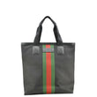 GUCCI Vertical Web Stripe Techno Canvas Black Tote Bag front look