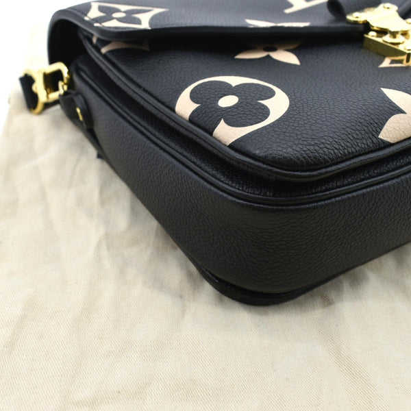 LOUIS VUITTON Metis Pochette Bicolor Empreinte Leather Crossbody Bag Black