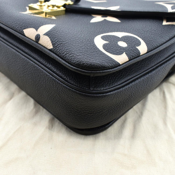 LOUIS VUITTON Metis Pochette Bicolor Empreinte Leather Crossbody Bag Black