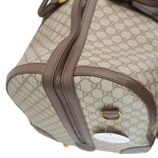 GUCCI Savoy Web Maxi GG Supreme Canvas Duffle Bag Beige 724567