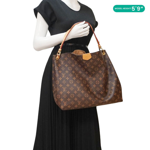 LOUIS VUITTON Graceful MM Monogram Canvas Shoulder Bag Brown