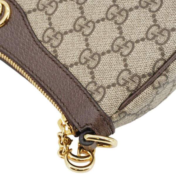 GUCCI Ophidia Web Small GG Supreme Canvas Shoulder Bag Beige 735132