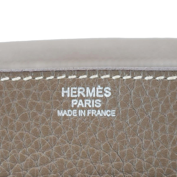 HERMES Steve Taurillon Clemence Leather Messenger Bag Brown