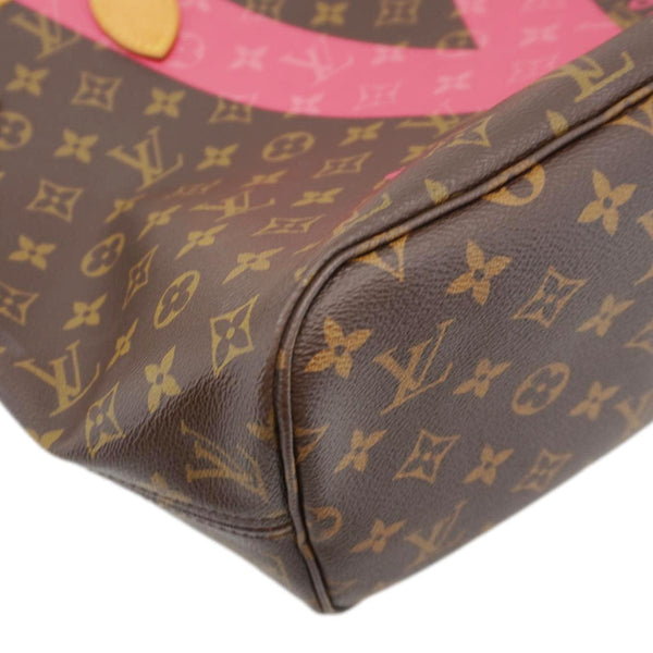 LOUIS VUITTON Neverfull MM V Monogram Canvas Tote Bag Brown