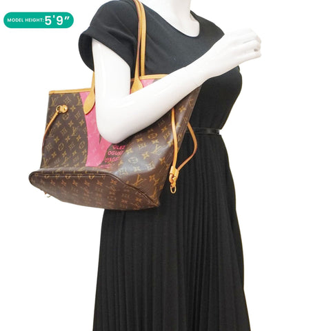 LOUIS VUITTON Neverfull MM V Monogram Canvas Tote Bag Brown