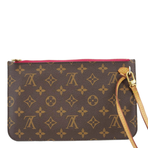 LOUIS VUITTON  Monogram Canvas Wristlet Pouch Brown