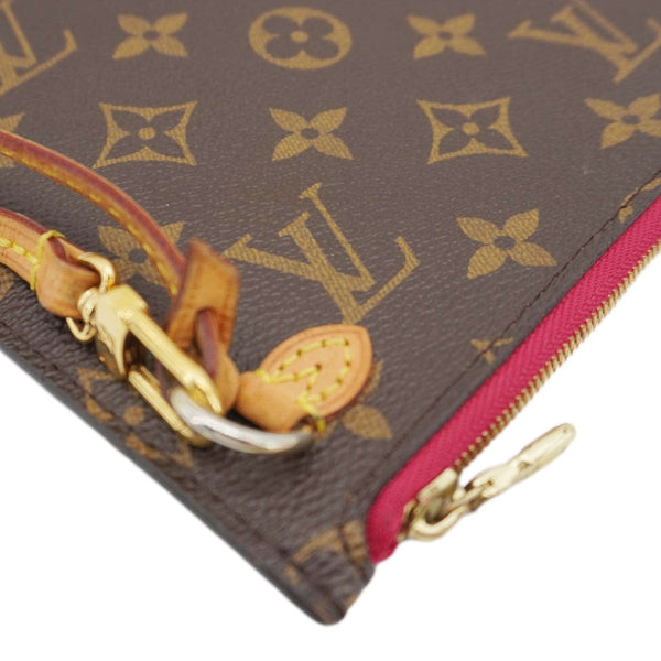 LOUIS VUITTON  Monogram Canvas Wristlet Pouch Brown