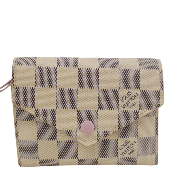 LOUIS VUITTON Victorine Damier Azur Wallet Rose Ballerine