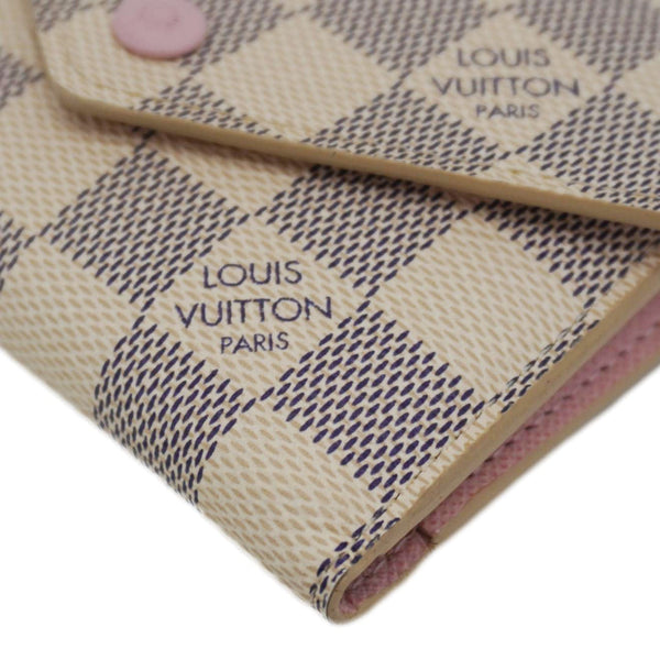 LOUIS VUITTON Victorine Damier Azur Wallet Rose Ballerine