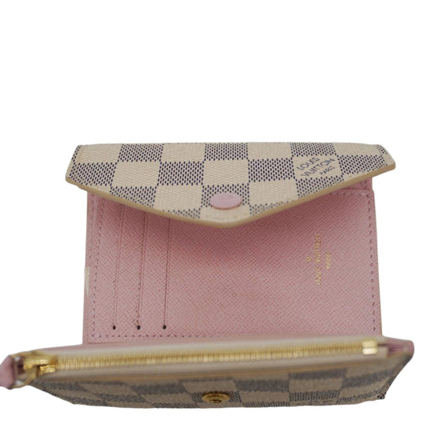 LOUIS VUITTON Victorine Damier Azur Wallet Rose Ballerine