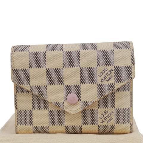 LOUIS VUITTON Victorine Damier Azur Wallet Rose Ballerine