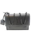 YVES SAINT LAURENT Sunset Monogram Leather Shoulder Bag Black