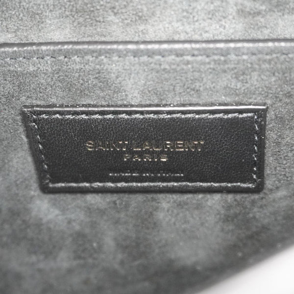 YVES SAINT LAURENT Sunset Monogram Leather Shoulder Bag Black