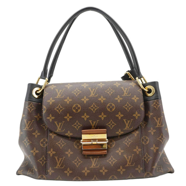 LOUIS VUITTON Olympe Monogram Canvas Satchel Bag Brown