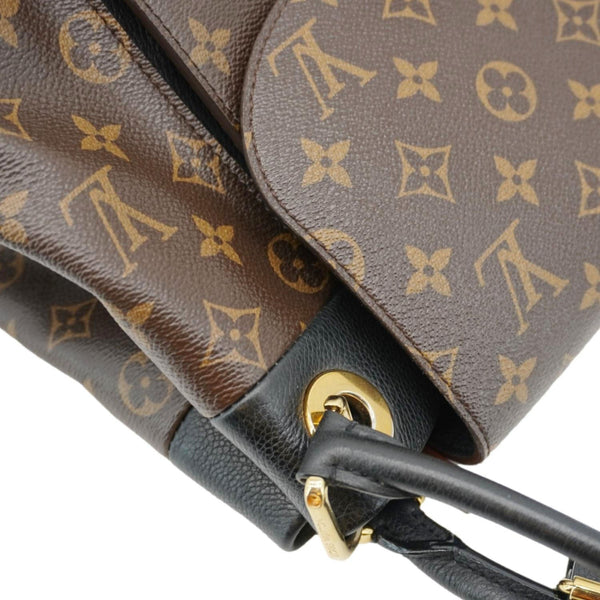 LOUIS VUITTON Olympe Monogram Canvas Satchel Bag Brown