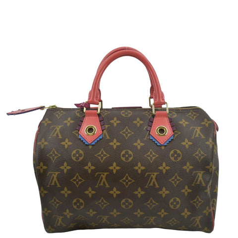 LOUIS VUITTON Totem Speedy 30 Monogram Canvas Satchel Bag Flamingo Pink