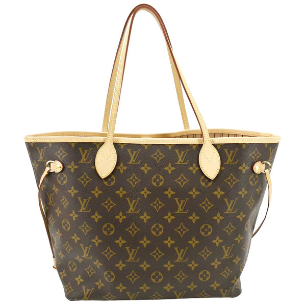 LOUIS VUITTON Neverfull MM Monogram Canvas Tote Bag Brown