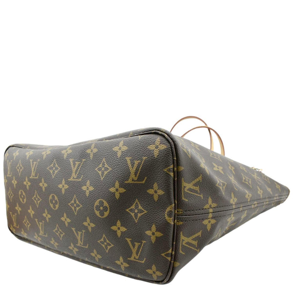 LOUIS VUITTON Neverfull MM Monogram Canvas Tote Bag Brown