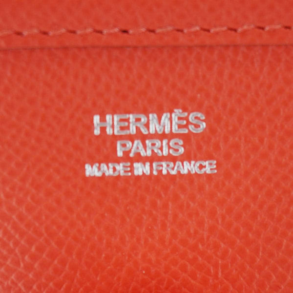 HERMES Evelyne III PM Taurillon Leather Crossbody Bag Orange Poppy