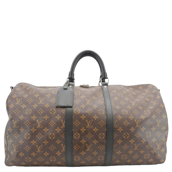 LOUIS VUITTON Keepall Bandouliere 55 Damier Ebene Travel Bag Brown