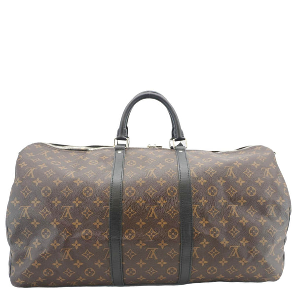 LOUIS VUITTON Keepall Bandouliere 55 Damier Ebene Travel Bag Brown