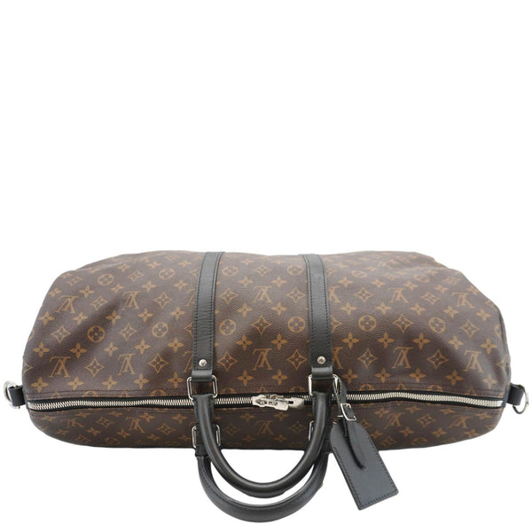 LOUIS VUITTON Keepall Bandouliere 55 Damier Ebene Travel Bag Brown