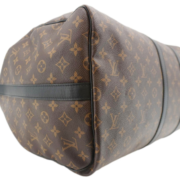 LOUIS VUITTON Keepall Bandouliere 55 Damier Ebene Travel Bag Brown