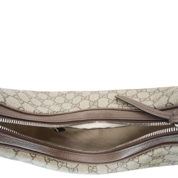 GUCCI Attache Large GG Supreme Canvas Shoulder Bag Beige 702823