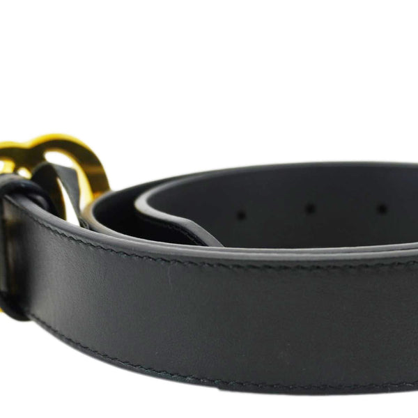 GUCCI GG Buckle Leather Belt Black 414515 Size 75.30